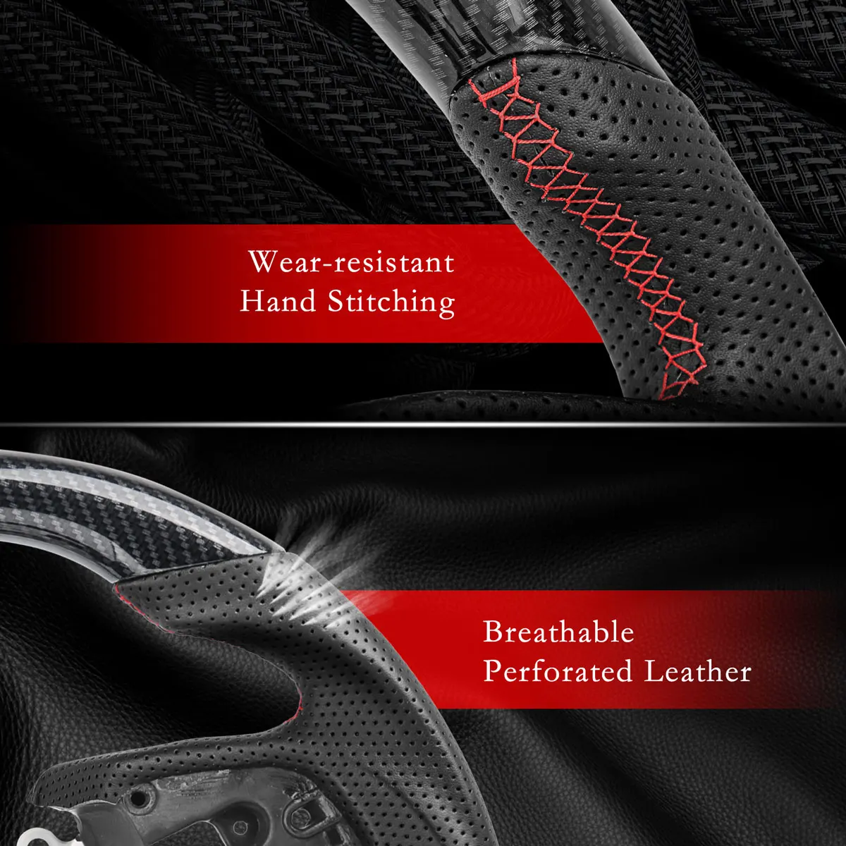 For Honda Civic Gen 10th Type R FK8 2016 2017 2018 2019 2020 Hydro Dip Carbon Fiber Steering Wheel Perforated Leather Steering