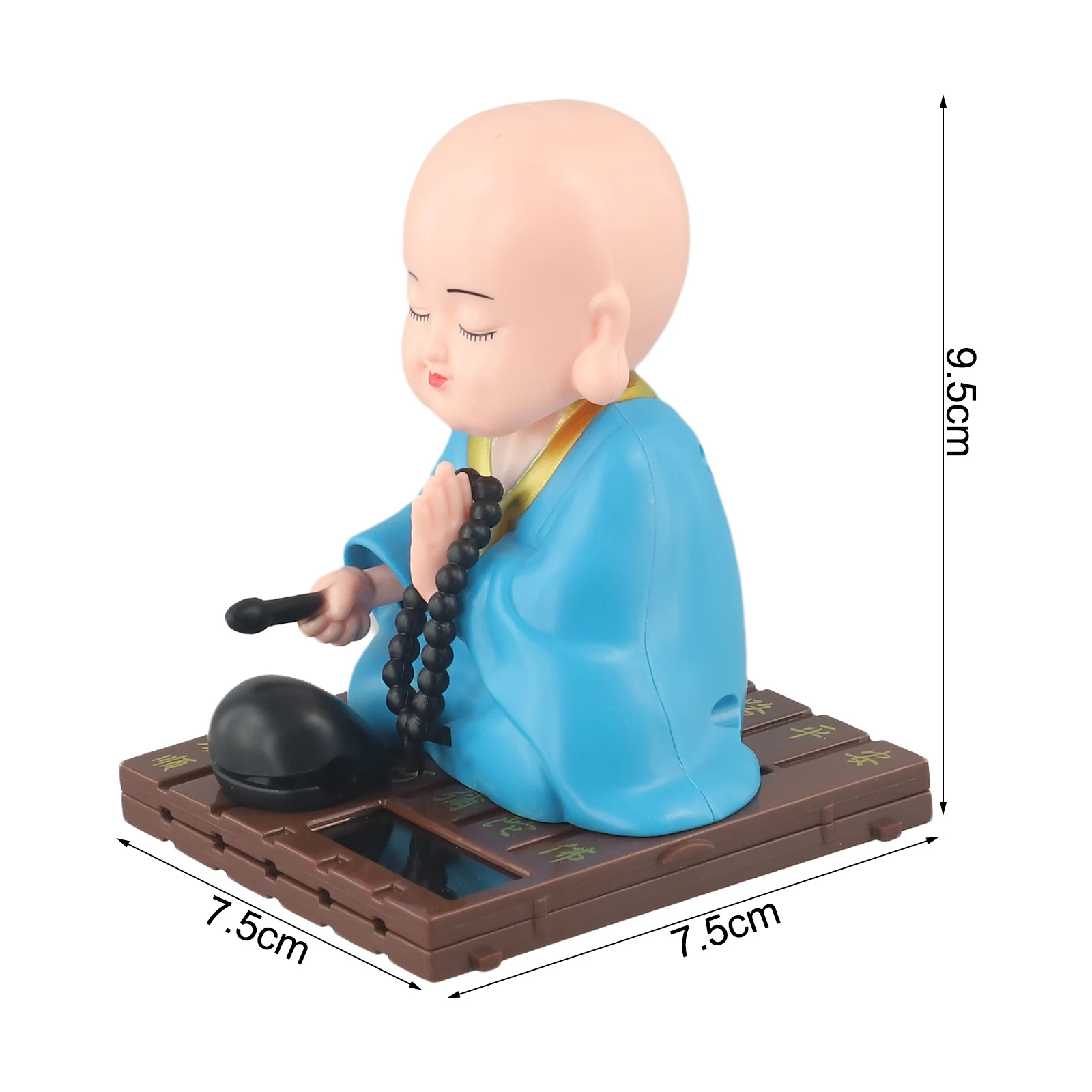 1pcs Solar Powered Bobble Shaking Head Monk Ornaments Toy Buddhist Monk Figurines Statues Carcccccccccccccccccccccccccccccccc