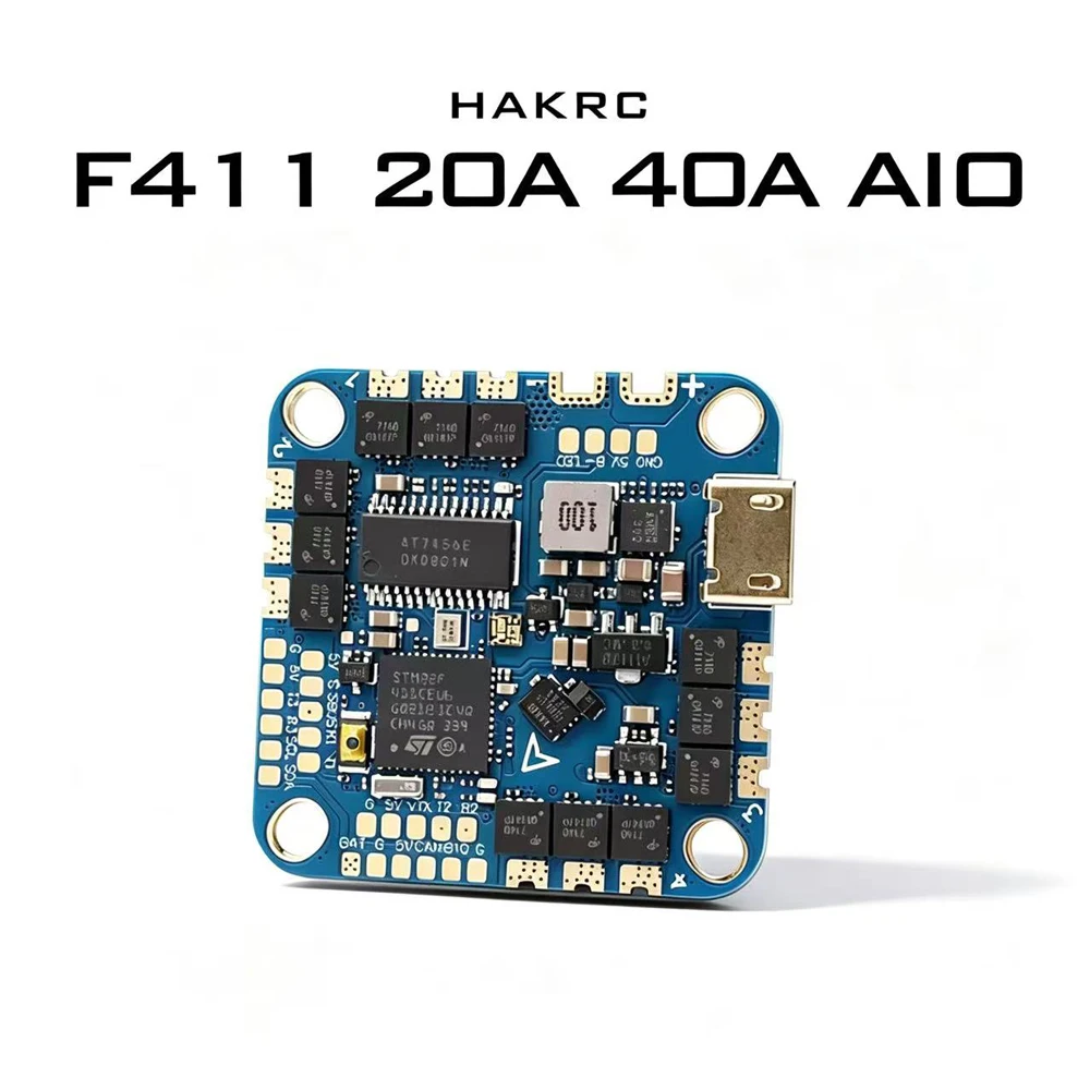 HAKRC F4126 F411 AIO Flight Controller ICM42688 BLHELI_S 20A/40A ESC Built-in OSD Barometer Current Sensor 2-6S For RC FPV Drone