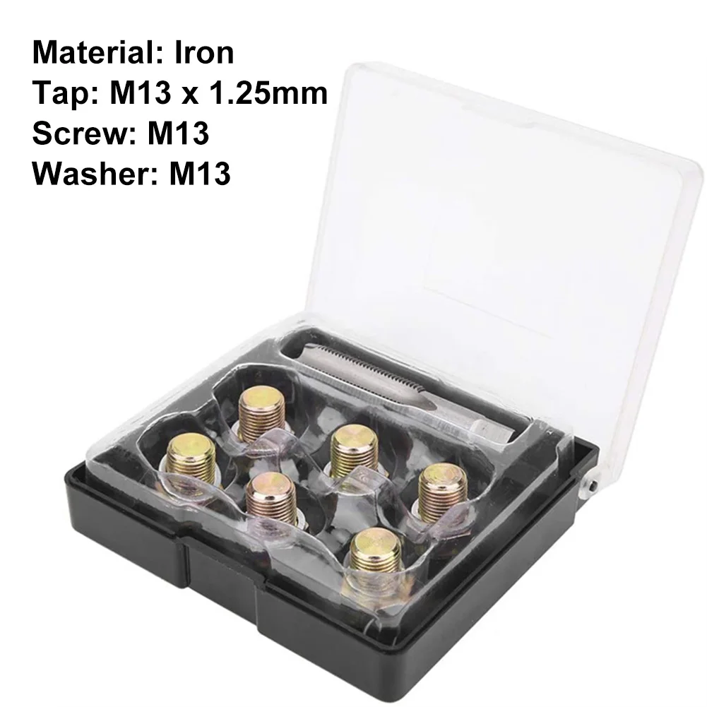 Car Repair Combination Suit M13x1.25 Iron Oil Pan Thread Repair Tools Kit Oil Drain Plug Screws Repair Bolt Set