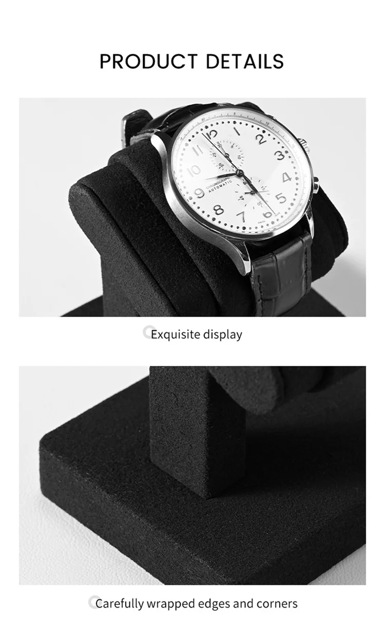 Oirlv Wrist Watch Display Stand Microfiber Watch Storage Rack Necklace Bracelet Organizer Rack Bangle Watch Holder Showcase Rack