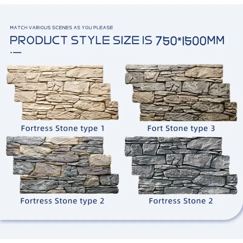 Modern Design PU Stone Wall Panel PVC Artificial Patch Background Wall Veneer Decoration for Indoors and Outdoors