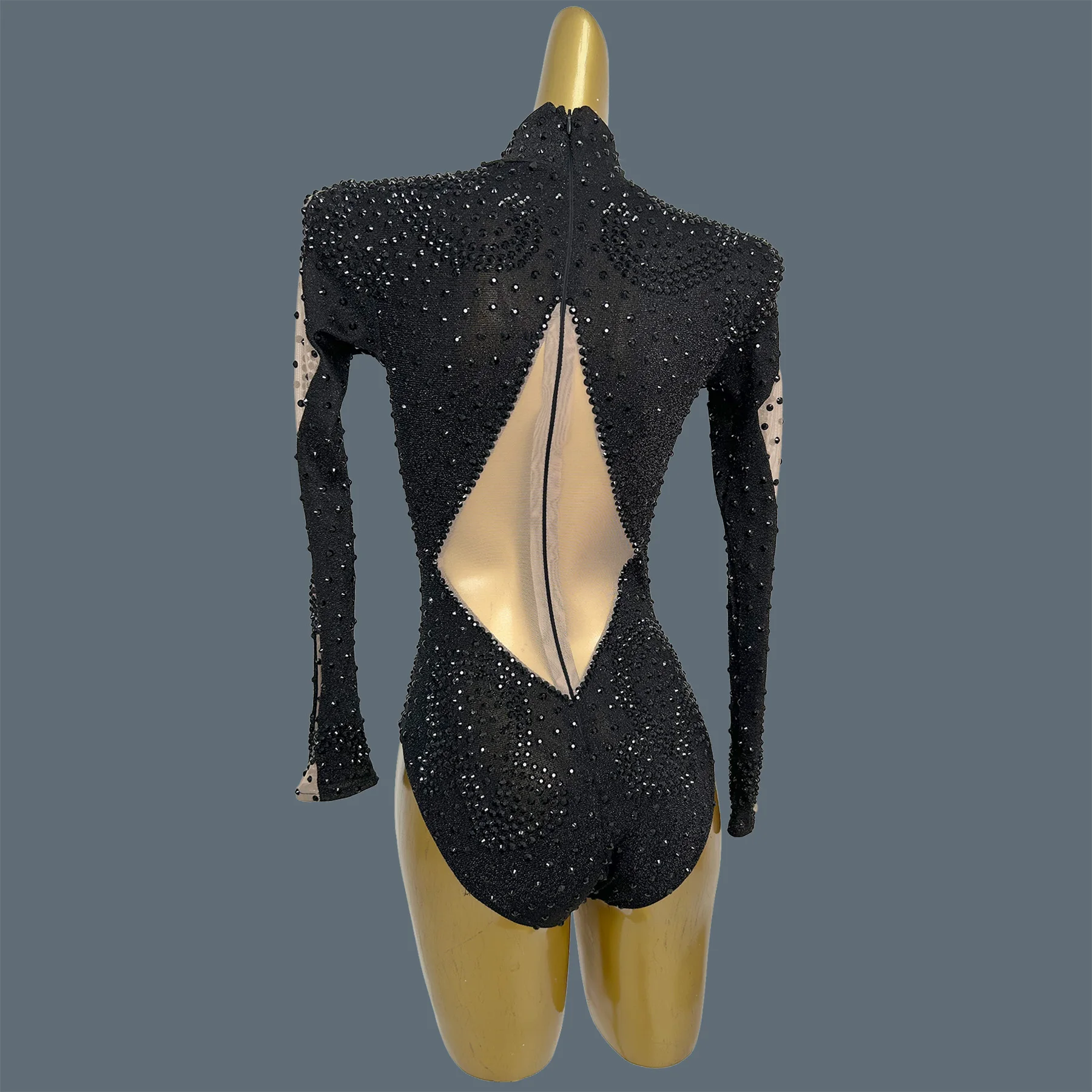 Nightclub Stage Performance Flashing Crystals Skinny Rhinestone Bodysuit Dance Singer Costume Evening Party Show Outfit Tuhaojin