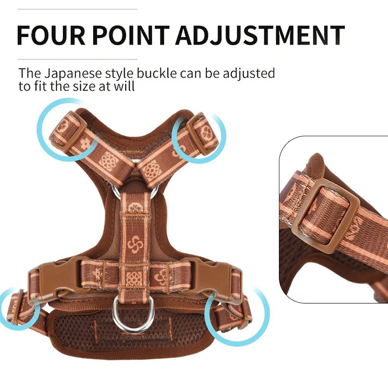 حزام صدر للكلاب قابل للتعديل يسمح بمرور الهواء مع شريط عاكس لجر الحيوانات الأليفة مناسب لأشرطة صدر الكلاب الصغيرة والمتوسطة الحجم #4