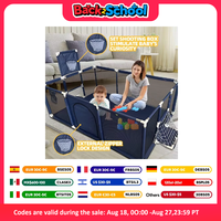IMBABY Baby Playpen Home Indoor Baby Playground Sports Baby Activities Fence with Basketball Hoop Playpen for Babies Games Park