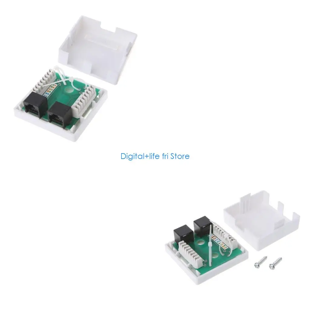 E06D CAT5e RJ45 Ethernet Keystone Coupler Connector Fem to Fem CAT5e Dual 8P8C Extender Cable Inline Modular