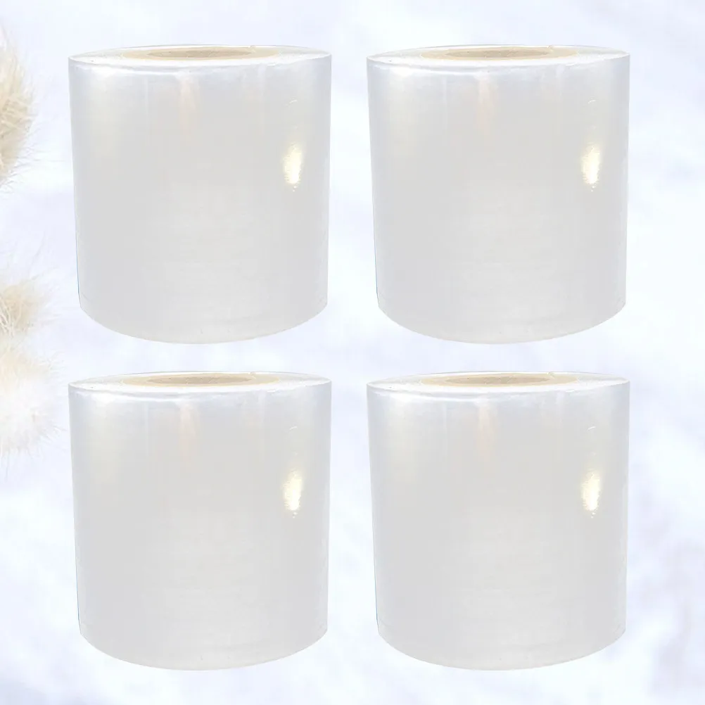 

4 шт. Экологичная стрейч-пленка PE для упаковки, переезда и хранения, прозрачная, водонепроницаемая, износостойкая термоусадочная пленка