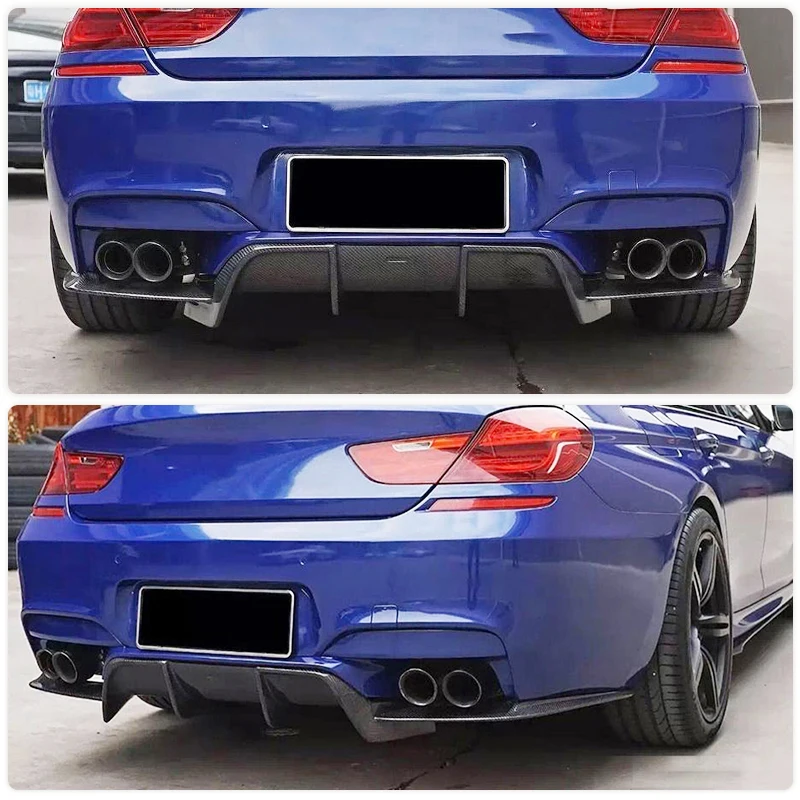 Carbon Fiber Car Rear Bumper Diffuser Lip Spoiler for BMW 6 Series F06 F12 F13 M6 2012-2016 640i 650i Racing Rear Lip Apron FRP