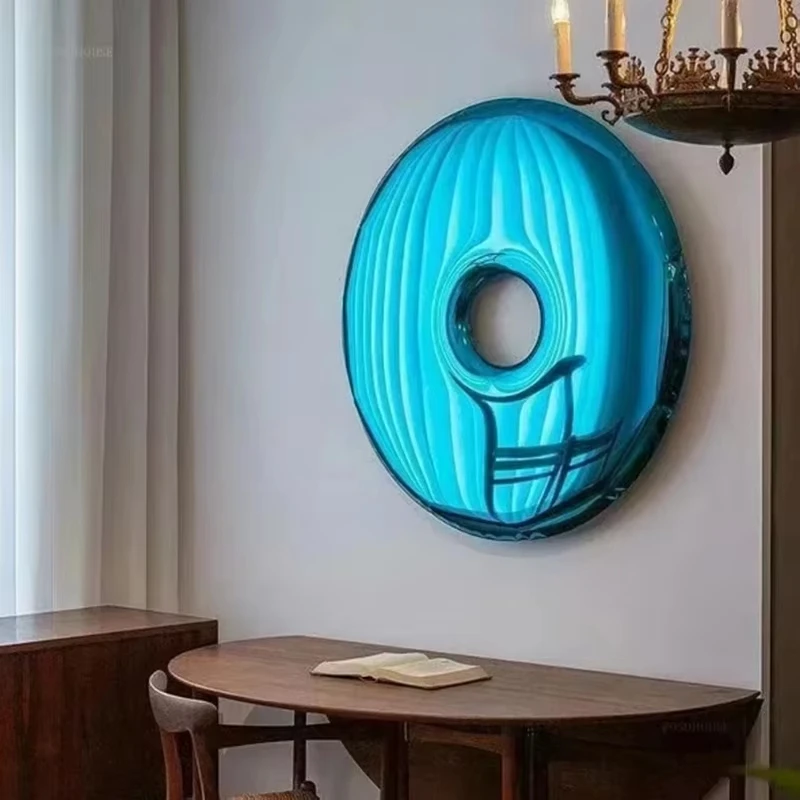 Luxury Gold Stainless Steel Wall Sculpture, Modern Abstract Concave Convex Mirror Wall Art for Living Room Home Decor