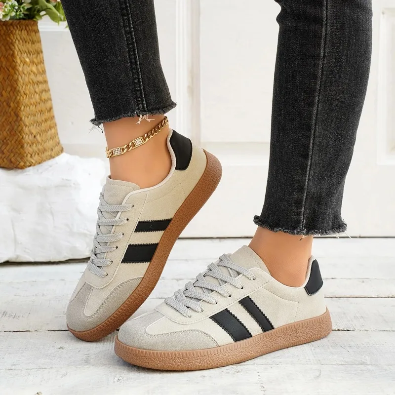 

Soft Leather Version Retro Round Head Couple Comfortable Shoes Spring New Style Versatile Breathable Lightweight Sports Shoes