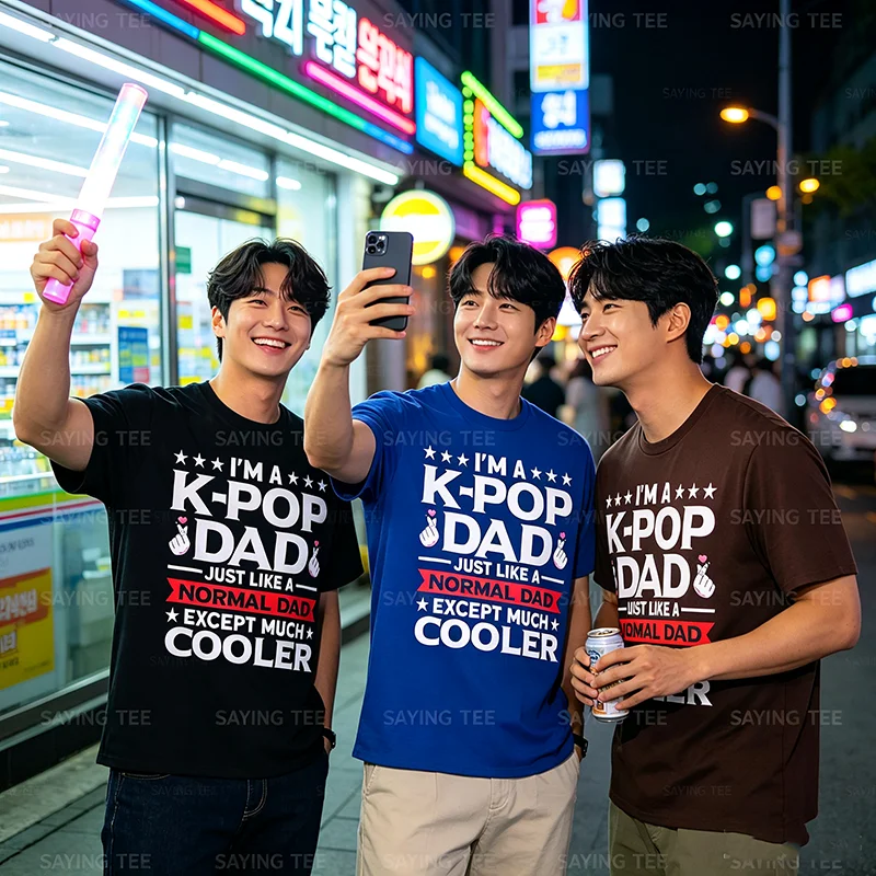 Ich bin ein K-Pop-Vater wie ein normaler Papa, nur aber noch cooler - T-Shirt Y2k Kpop Mode Herrenkleidung Humor Ehemann Cooles Spruch-T-Shirt Geschenk – Detail 4