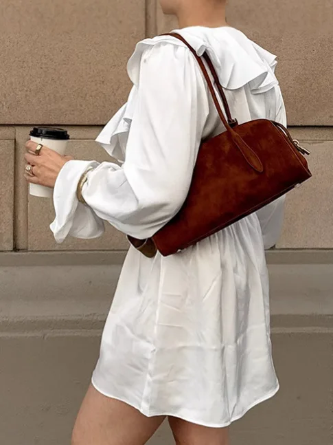 

Dresses Womens Dress New Year 2025 Modal Drawstring Ruffled Sashes Fit-and-Flare Artistic Picnic Breathable Pure Soft Christmas