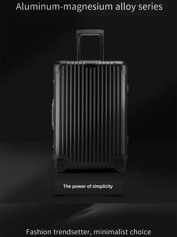 Volledig aluminium magnesiumlegering telescopische koffer 24-inch bagage zakenreiskoffer metalen cijferslot tas 20-inch handbagage - afbeelding 2