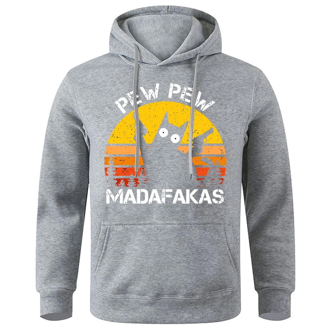 Pew Pew Madafakas Cat With Two Guns Hooded Men Sports Breathable Tracksuit Casual Loose Warm Hoodie Vintage Classic New Hoodies