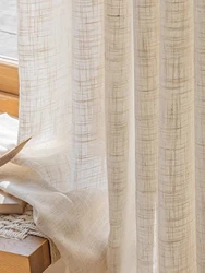 Beige curtains light house modern sample linen curtain with solid color window blackout curtain for living room bedroom hotel