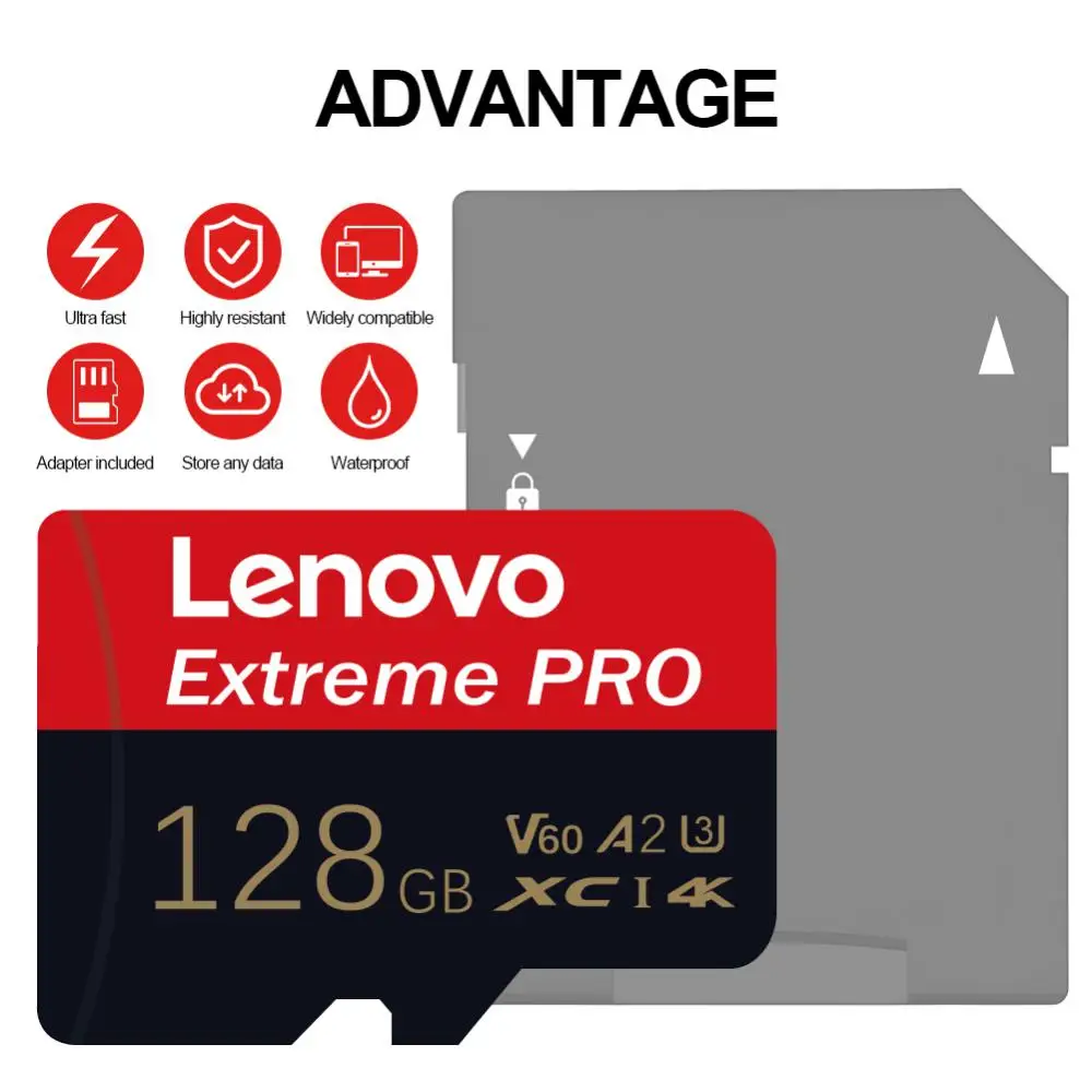 100% Lenovo A1 Memory Cards Camera Card 1TB 128GB 256GB Sd Card 128GB 140MB/s Class 10 UHS-1 Flash Card Micro TF Card Sd Cards