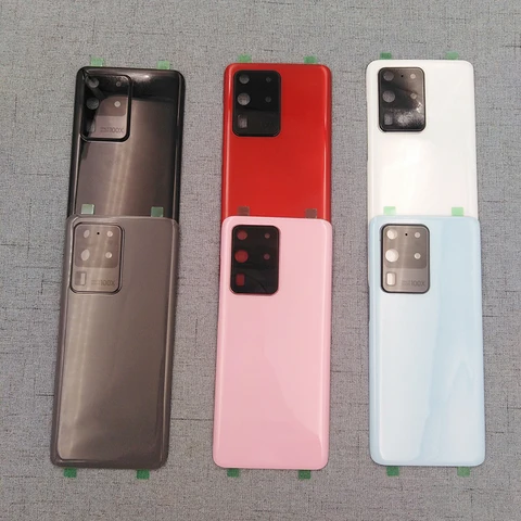 Крышка батарейного отсека для Samsung S20 SM-G980, задняя крышка, задняя панель, дверной корпус, чехол с объективом камеры для Galaxy S20 Plus S20 + SM-G985F