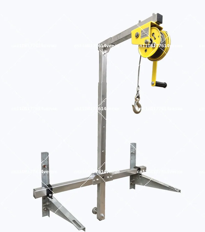 Folding Self-locking Manual Winch Assembly Air Conditioner Hand Tool for Outside Installation Lifting Crane