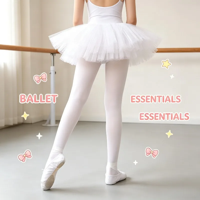 

Ballet Tights White Fleece Lined Thick Warm Stockings Stretchy Comfortable Autumn Winter For Training Stage Show Casual Outfit