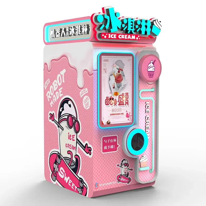 cuatomized Commercial Automatic Ice Cream Vending Machine Adjustable Temperature Robot Self Service Ice Cream Vending Machine