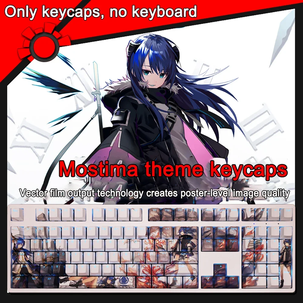 Game Arknights Honeyberry Alle Charaktere Tastenkappen PBT Dye-Sub Cherry Hintergrundbeleuchtete Tastenkappen Anime-Tastenkappen für ANSI 61 87 108 Layout – Detail 7