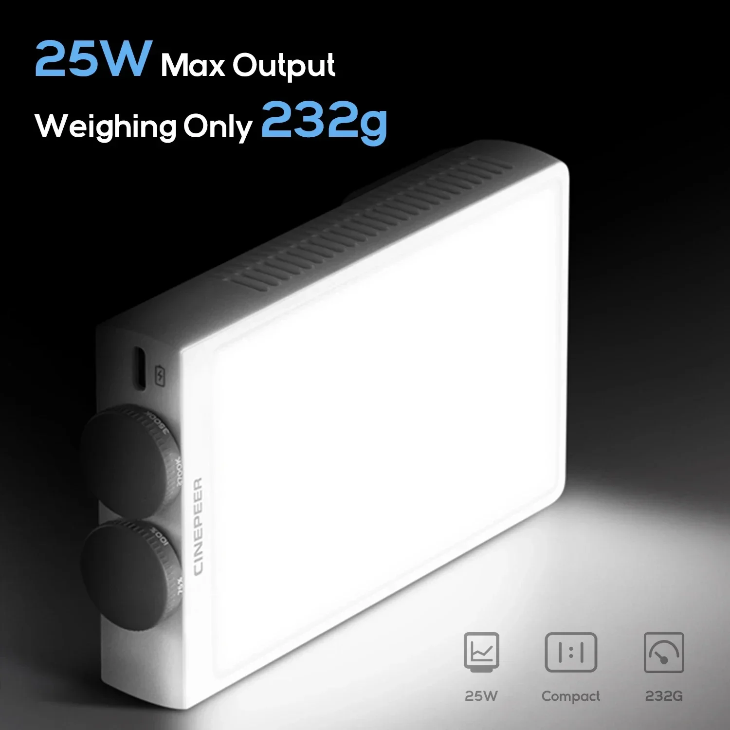 ZHIYUN CINEPEER CM25 25 Вт светодиодный светильник для видеосъемки с мягким диффузором 2000 мАч X2 2700-6200 К заполняющая панель лампа для камеры для Youtube