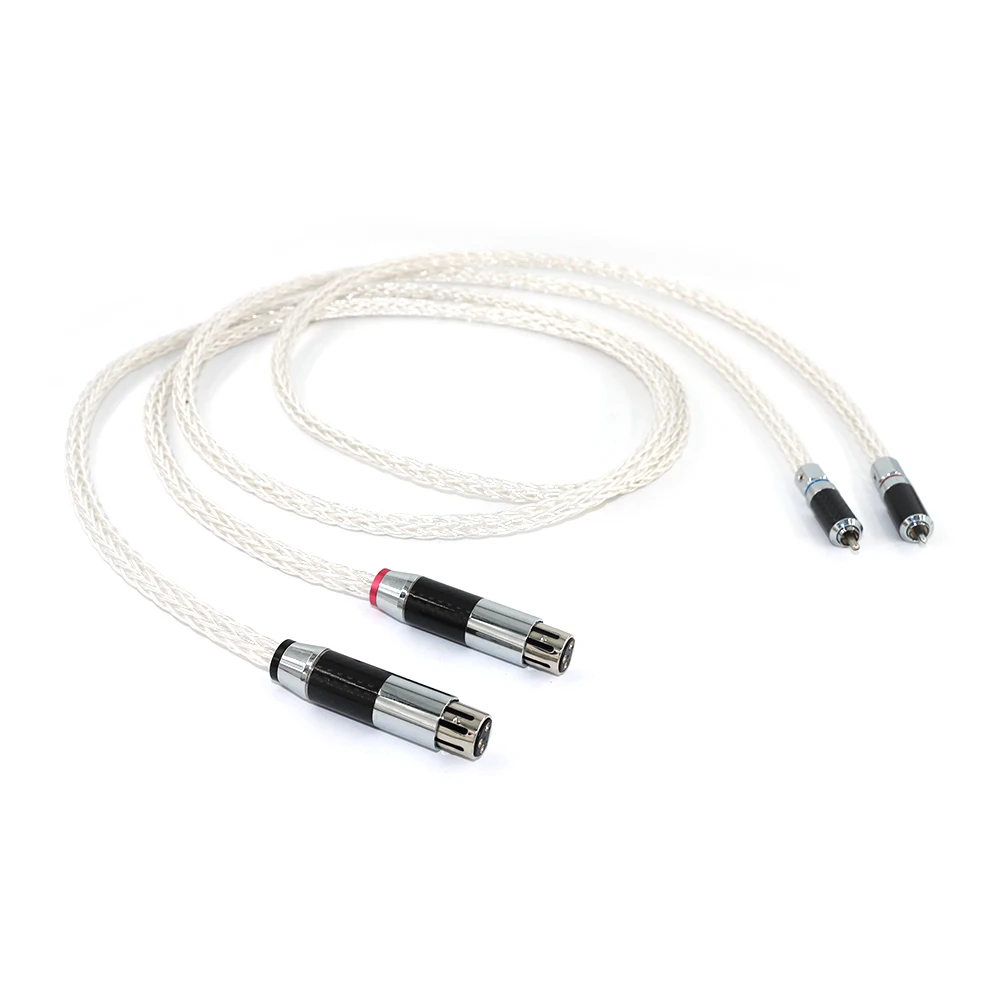 Coppia di interconnessioni audio Pro: OFC rivestito in argento con doppia terra e alloggiamento in fibra di carbonio ​