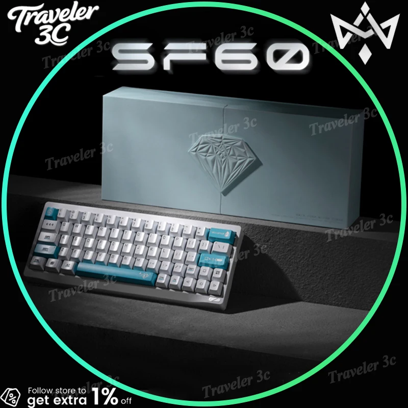 NDNH SF60 Limited Magnetic Switch Gaming Keyboard 6063 Full Aluminum Shell 8000Hz Polling Rate 0.08ms Latency RT 0.001mm