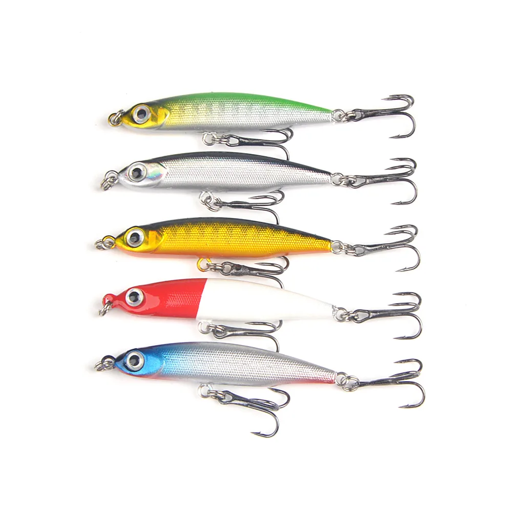 1Pcs Pencil Fishing Lure Wobblers 5cm 3.3g Sinking Mini Artificial Plastic Hard Bait Jig 3D Eyes Pesca Trout Fishing Tackle