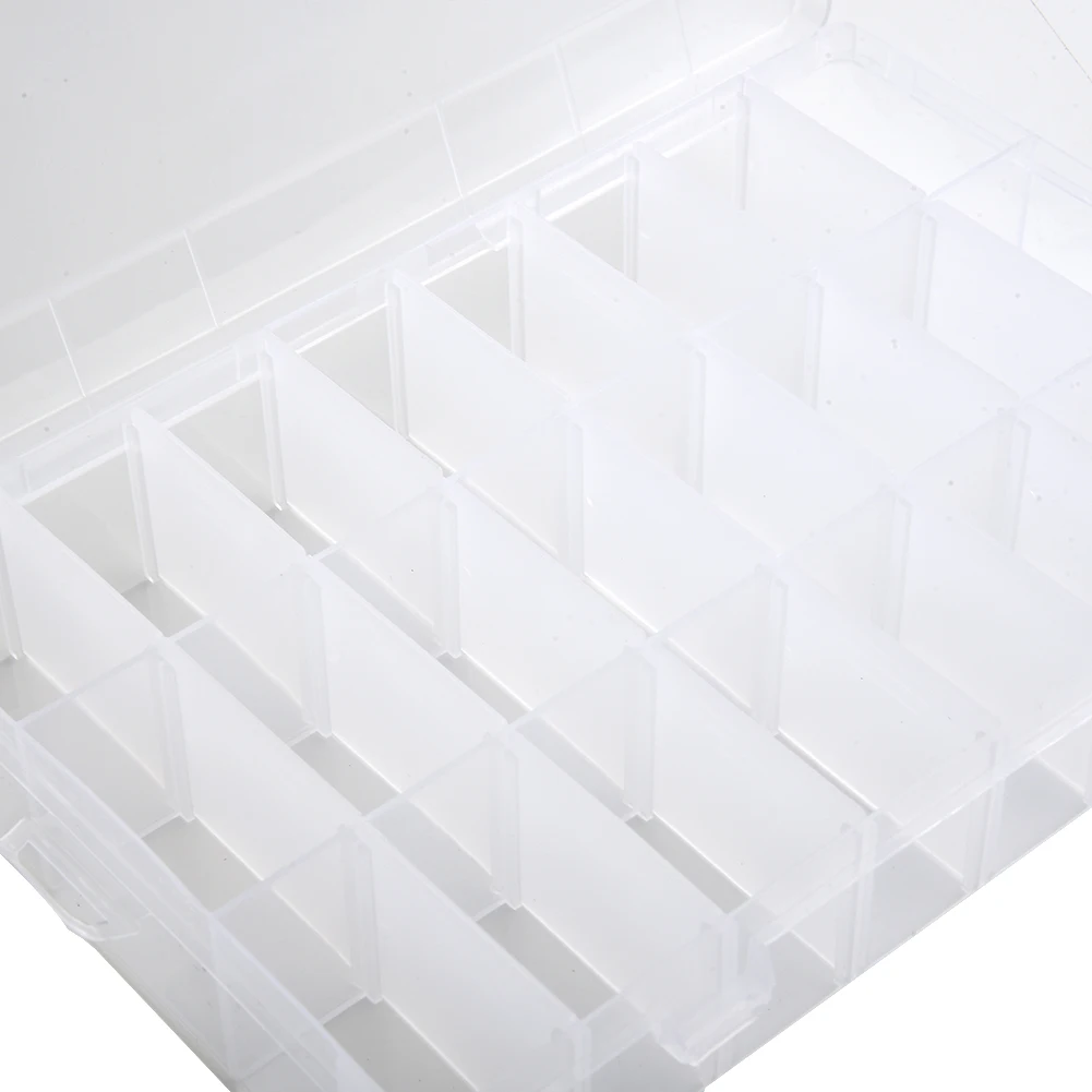 Plastic Box Storage Box Home Electronic Parts Metal Parts Sewing Accessories Craft Parts 24 Grid Clear Dustproof