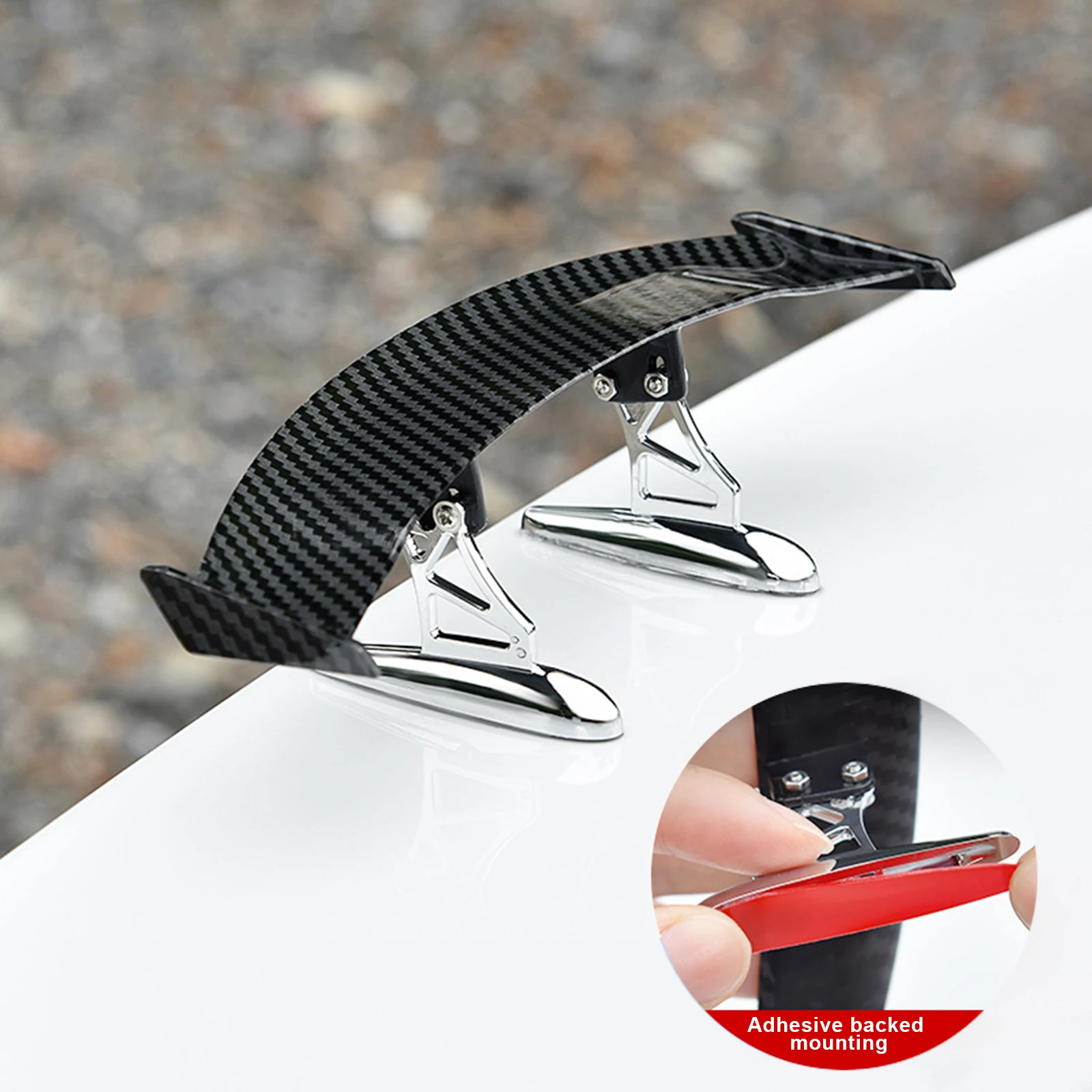 17.5/30cm Car Modified Rear Wing Carbon Fiber Look Modified Tail Wings Simple Model Auto Rear Spoiler Decoration Car Styling