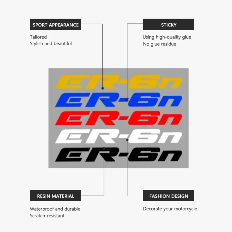 Naklejka motocyklowa wodoodporna naklejka er6n akcesoria 2006 dla Kawasaki ER-6n 2007-2017 2009 2010 2011 2012 2013 2014 2015 2016