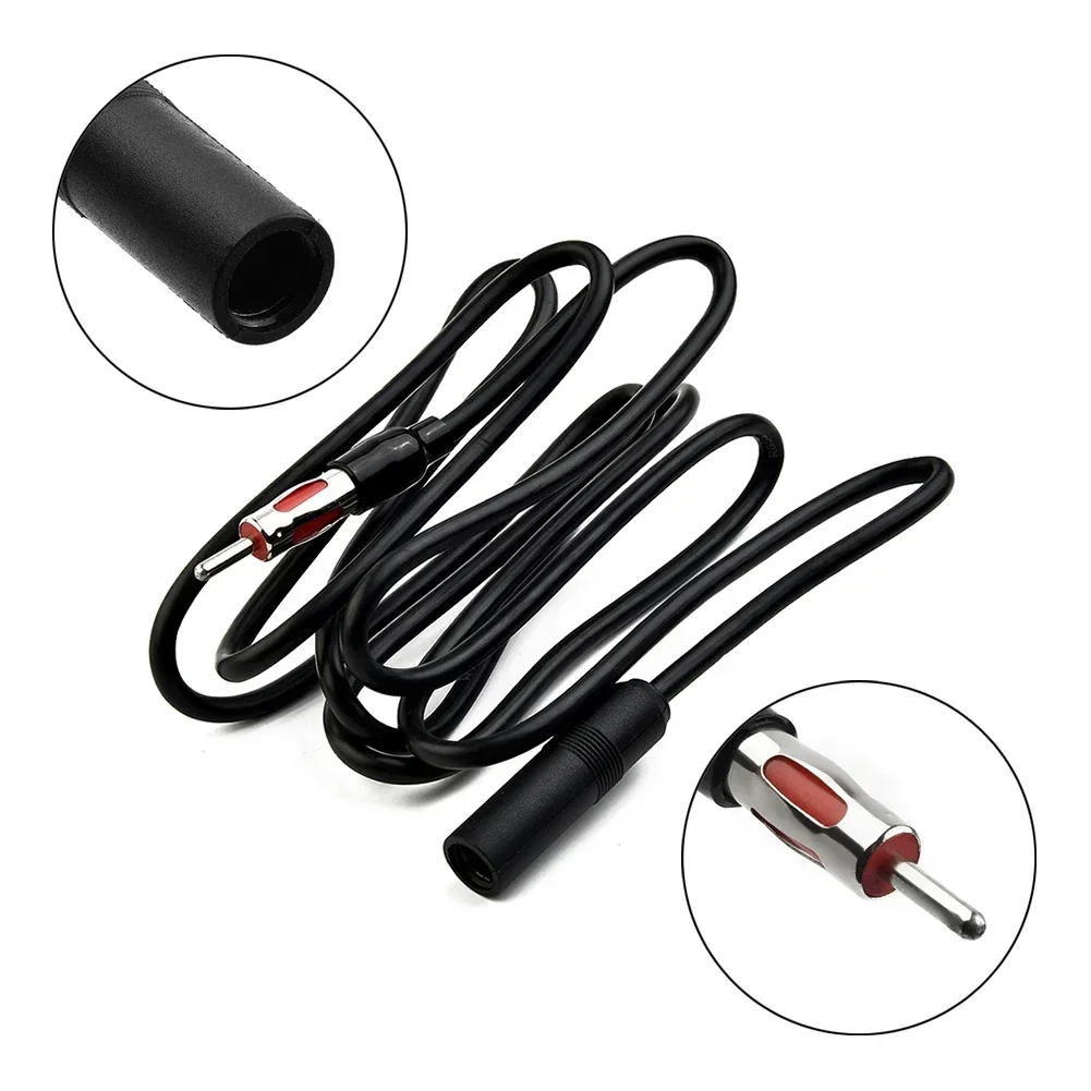 1.8M Car Radio Antenna AM FM Adapter Cable Auto Exterior Aerials Male To Female Extension Wire Replacement