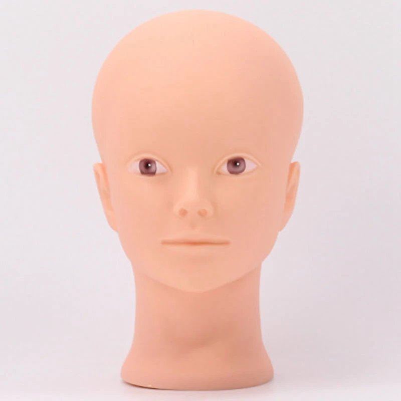 Cabeza de Maniquí de silicona suave con orificio de montaje, práctica de extensión de pestañas de belleza, cabeza de entrenamiento para cosmetología de maquillaje