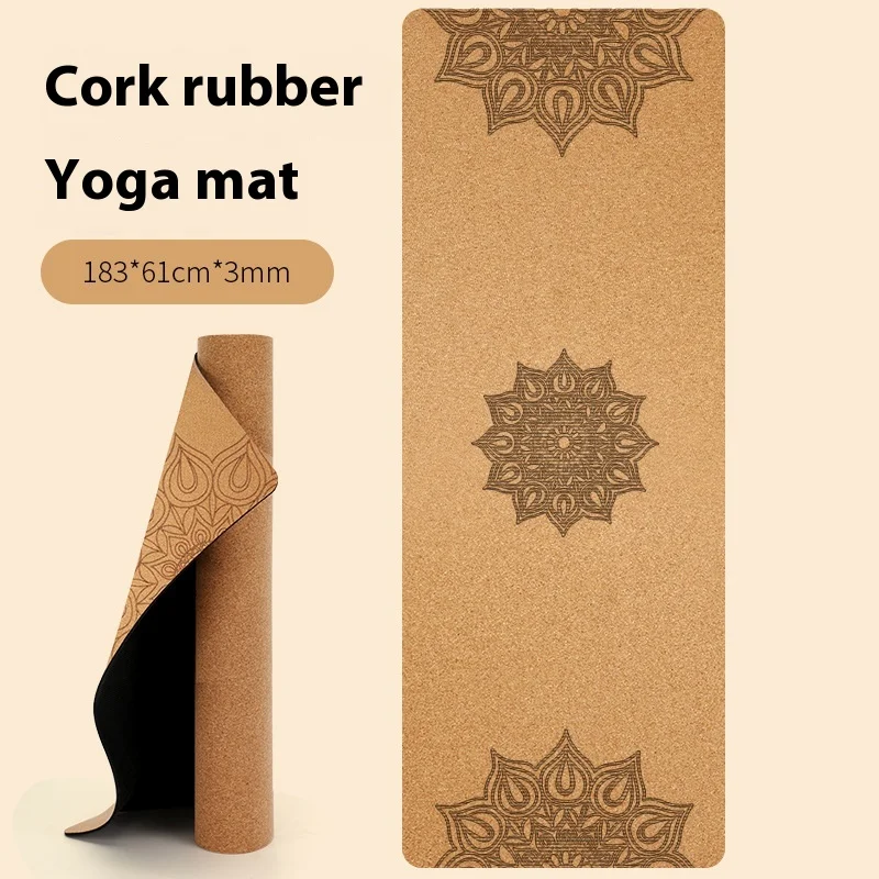 High Quality Natural Rubber Cork Yoga Mat Home Fitness Equipment Yoga Pilates Accessories Gymnastics Workout Mat Bodybuilding