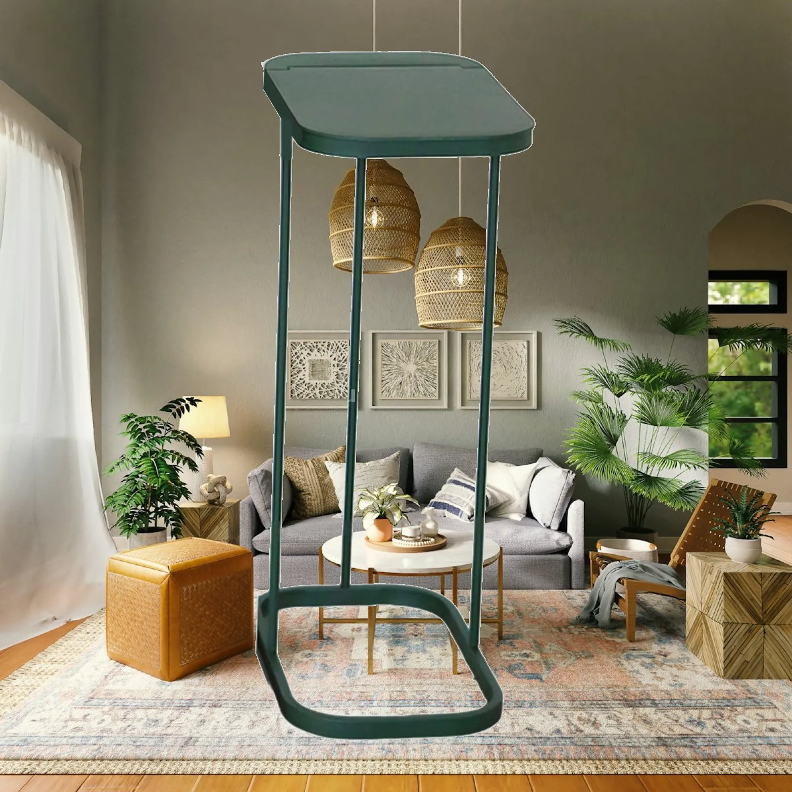 Portable Trash Bag Holder Garbage Bag Support Metal Rack Accessories Modern Flip
