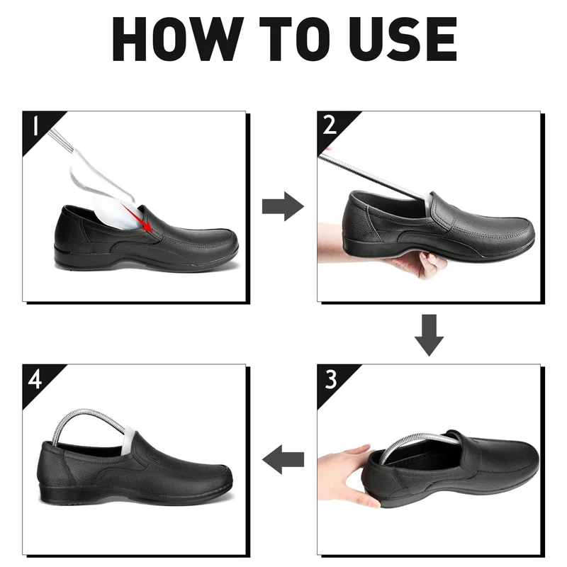 Repacego 2 قطعة أشجار الأحذية البلاستيكية العملية قابل للتعديل طول الأحذية الأشجار نقالة التمهيد حامل المنظمون حذاء نقالة حارس