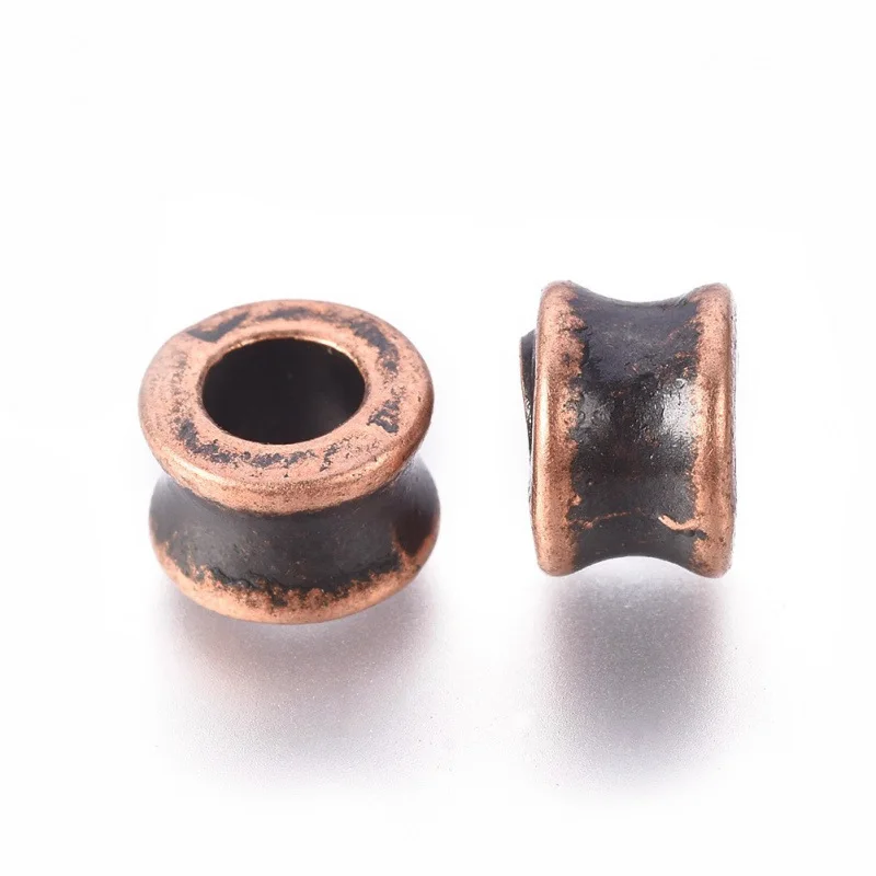 20 Stücke Metall Großes Loch Perlen Antik Gold Bronze Lose Rohr Spacer Perlen Charms Schmuck Machen DIY Handgemachte Armband Zubehör – Detail 1