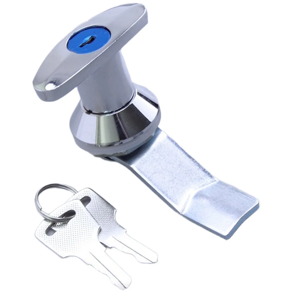 Zinc Alloy Handle Lock for Distribution Cabinets with Chrome Finish and Compatibility with Common Mounting Patterns