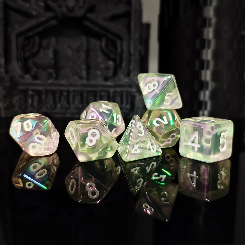 7 قطعة/المجموعة الكهربائي متعدد الألوان مجموعة نرد ل DND RPG ألعاب النرد المنزل KTV نادي الترفيه مجلس ألعاب النرد اللعب التبعي #4