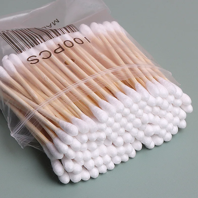 500/1000 Hisopos de Algodón de Doble Punta con Palitos de Bambú para Uso Personal, Arte de Uñas y Maquillaje
