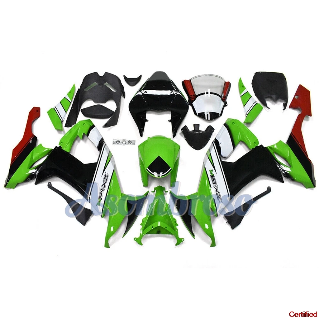 Classic Style Motorcycle Rebuild Full Fairings Panel Kit ZX-10R ZX10R 2008 2009 2010 zx 10r Green Black Bodywork Set