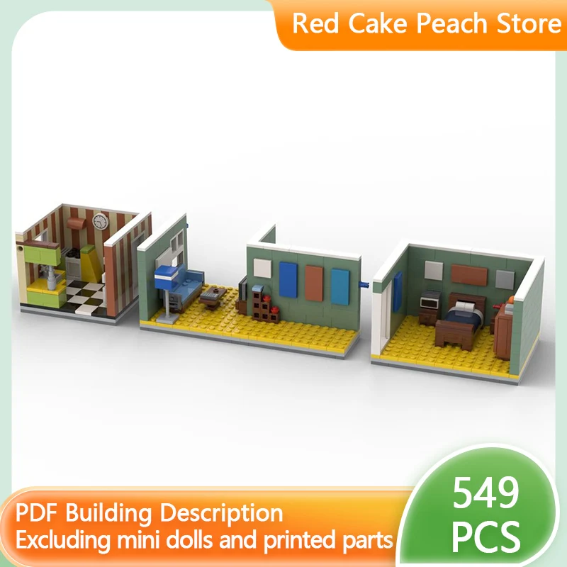 

Модель городской улицы MOC: конструктор из строительных блоков, модульное здание жилого комплекса, развивающая игрушка для детей, подарок на праздник, набор для сборки