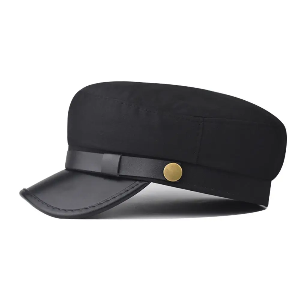 Stylish Suede Newsboy Cap Casual Fit Short Brim Flat Top Hat British Style Cotton Cloth Octagonal Hat For Women