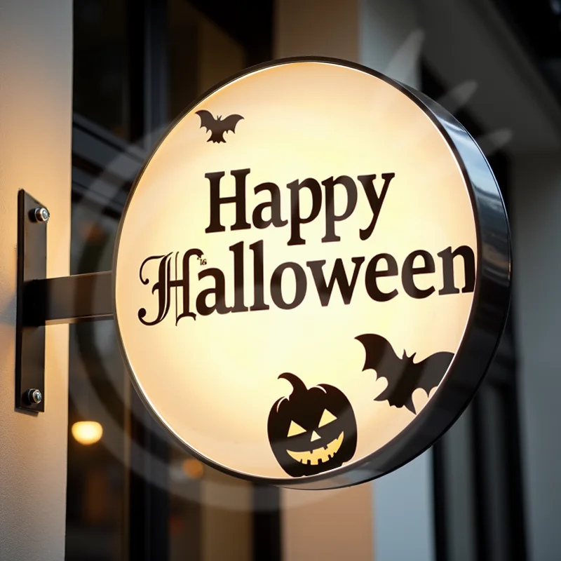 店舗用カスタムラウンドアクリルLEDライトボックス 防水両面屋外ビジネス看板 壁掛け