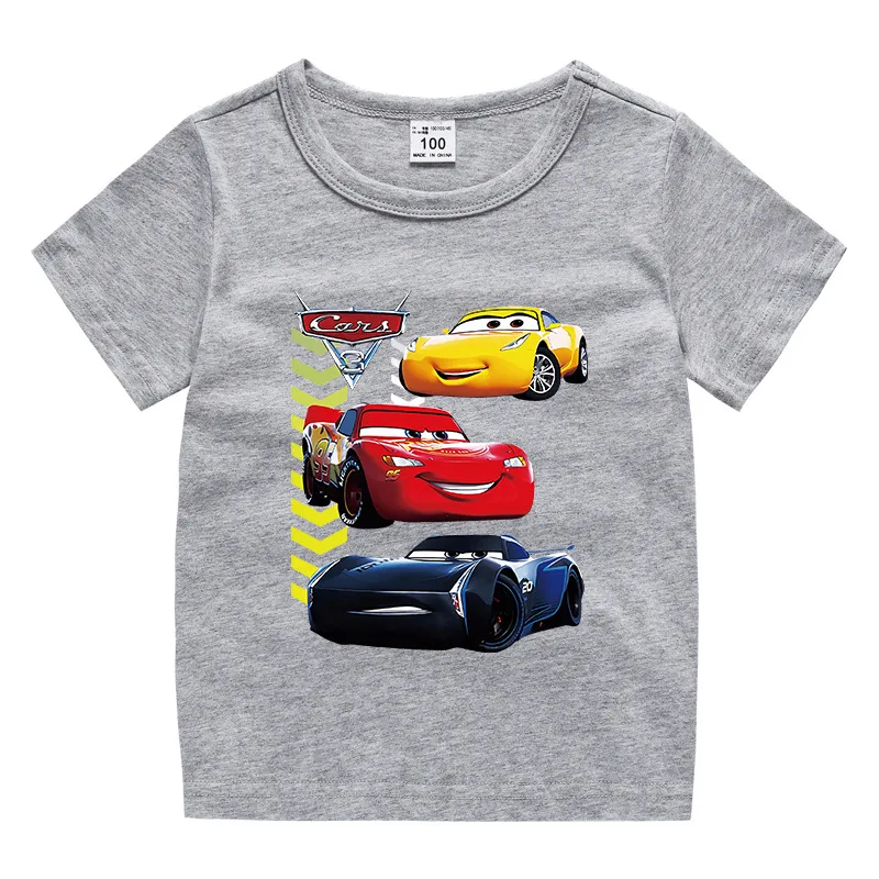 New Style Car Pixar Lightning McQueen Cartoon Print T Shirt Boy Girl Summer Funny Top Fashion Kids Summer Colthing