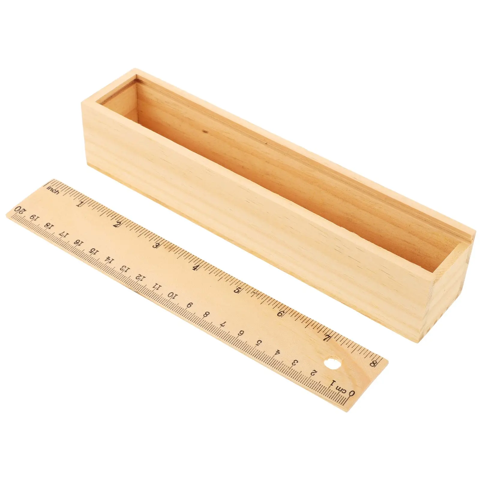 5Pcs Wood Pencil Case Kids Storage Stationery Box Desk Pen Organizer Student Toy Jewelry Container Slide Out Design Built In