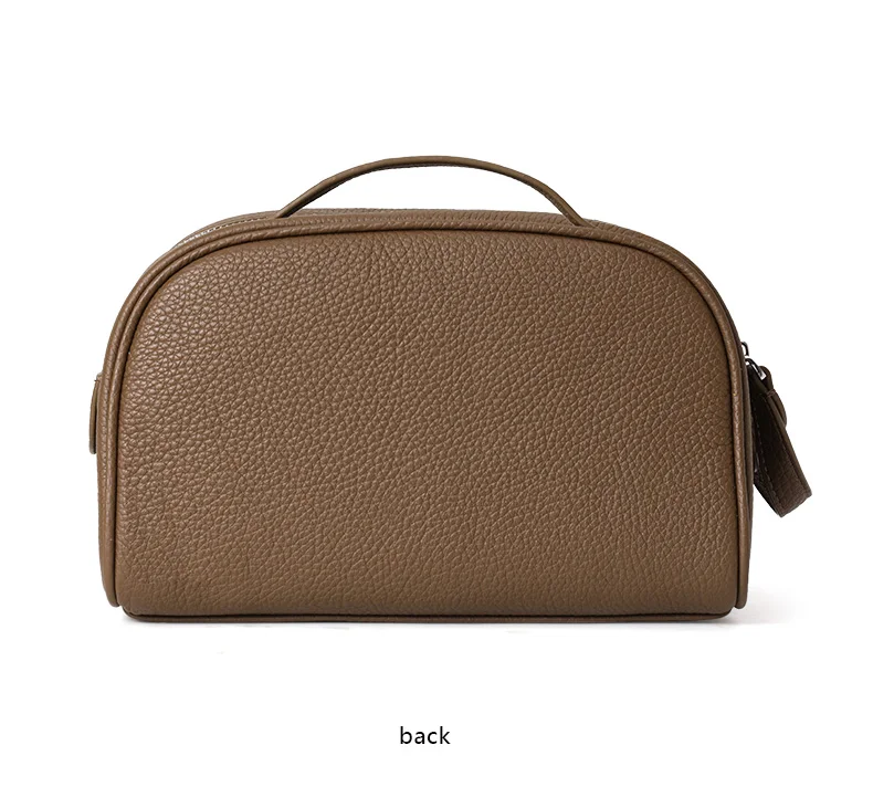 Damen-Kulturtasche aus genarbtem Leder, große Reise-Kosmetiktasche mit Griff, ideal für Reisen und den täglichen Gebrauch – Detail 14