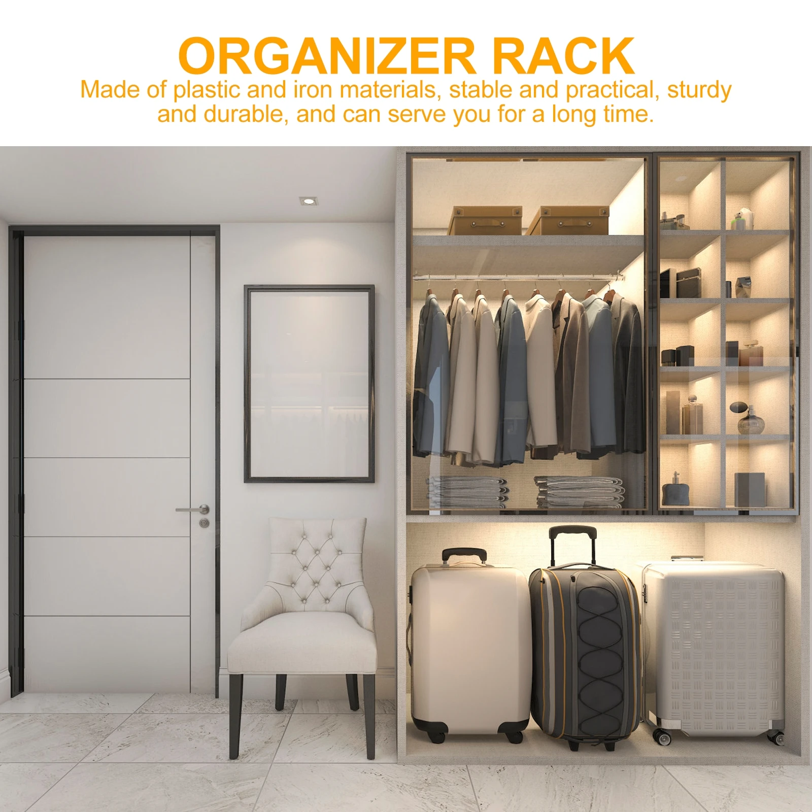 

Adjustable Telescopic Wardrobe Clothes Hanger Storage Organizer Iron Plastic Space Saving Simple Design Home Laundry Bathroom