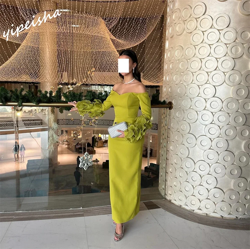 Customized Classic Retro Matching Jersey Ruched Column Boat Neck Midi Dresses Prom Dresses High Quality Simple Fashion Exquisite